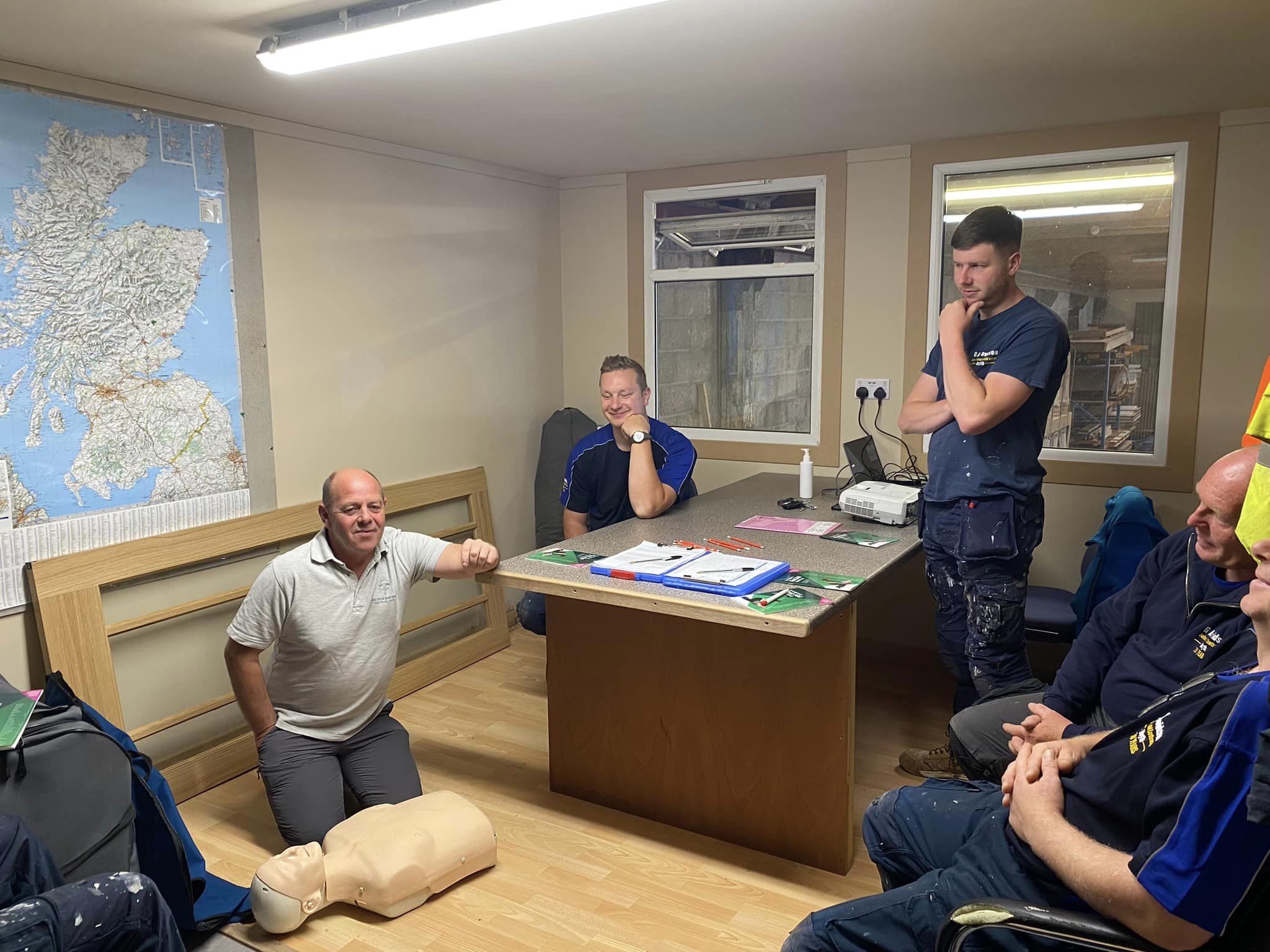 People attending first aid training session.