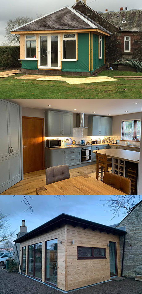 Home extension indoor and exterior images